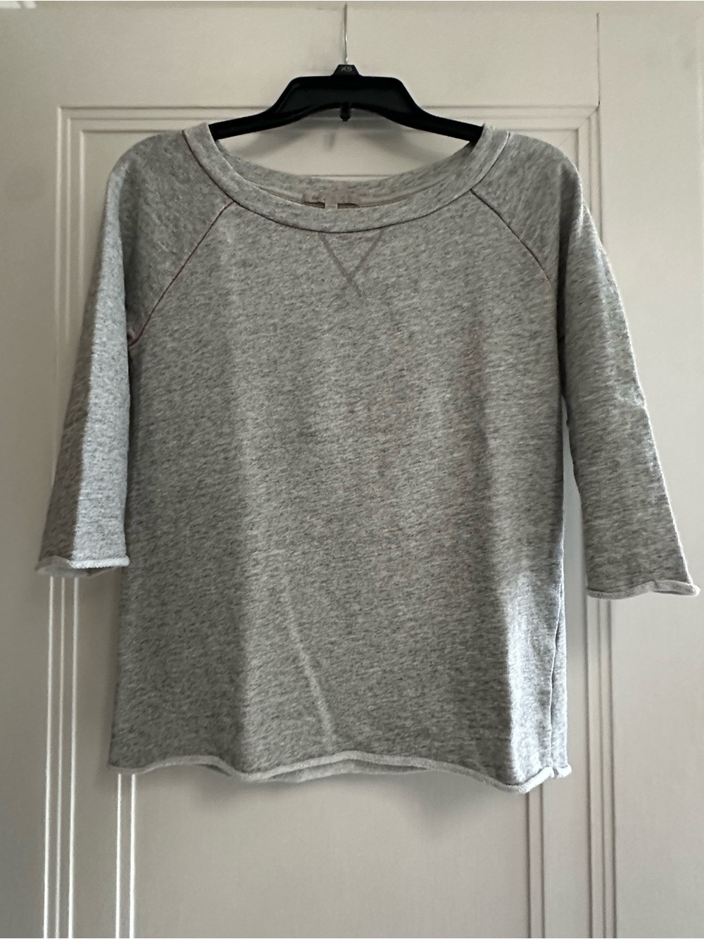 Vintage GAP 3/4-Sleeve Neon Piped Heather Grey Beach Sweatshirt ⛱️ Size XS